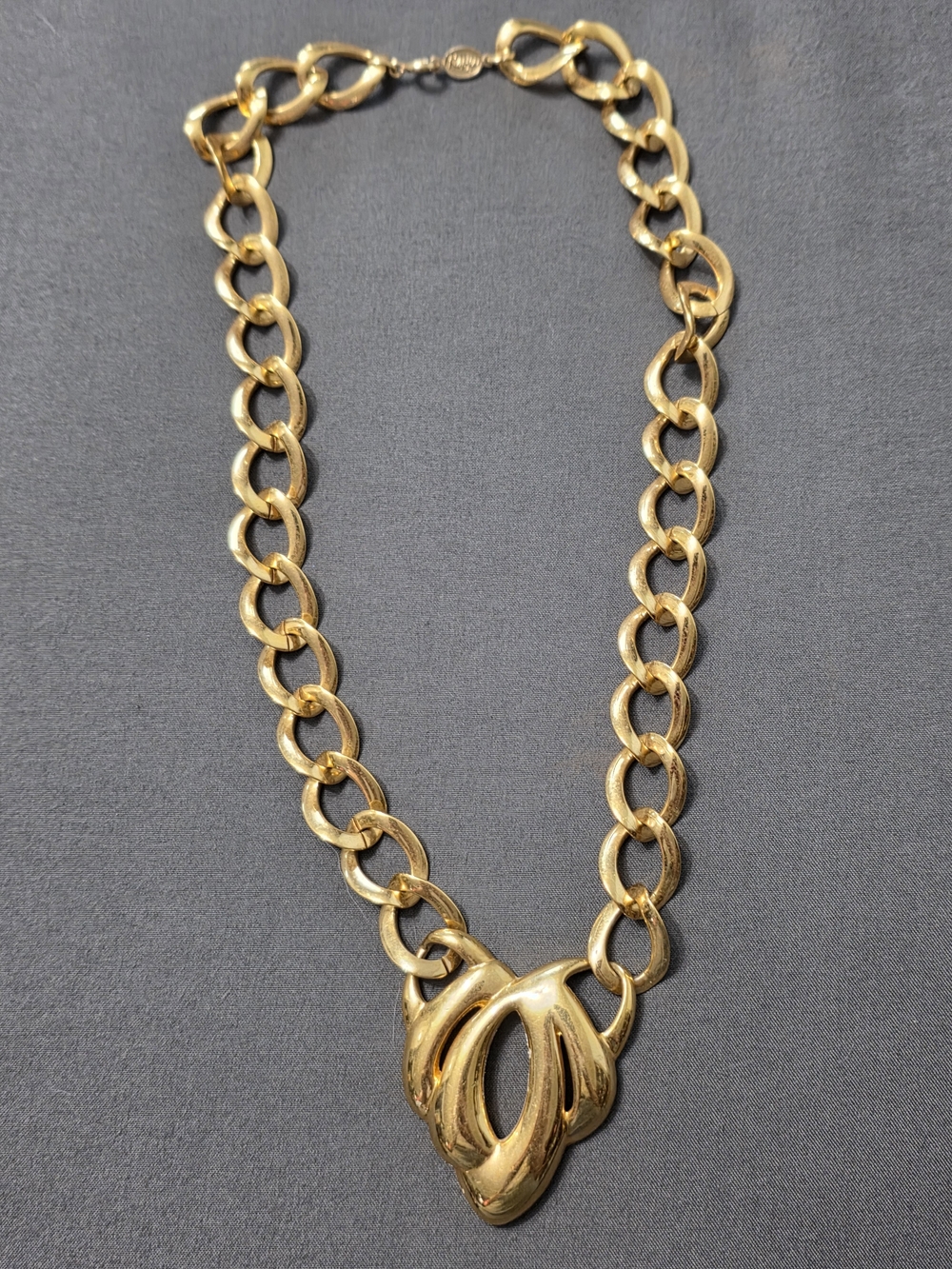Napier Gold-Tone Chain Necklace with Sculpted Heart Pendant